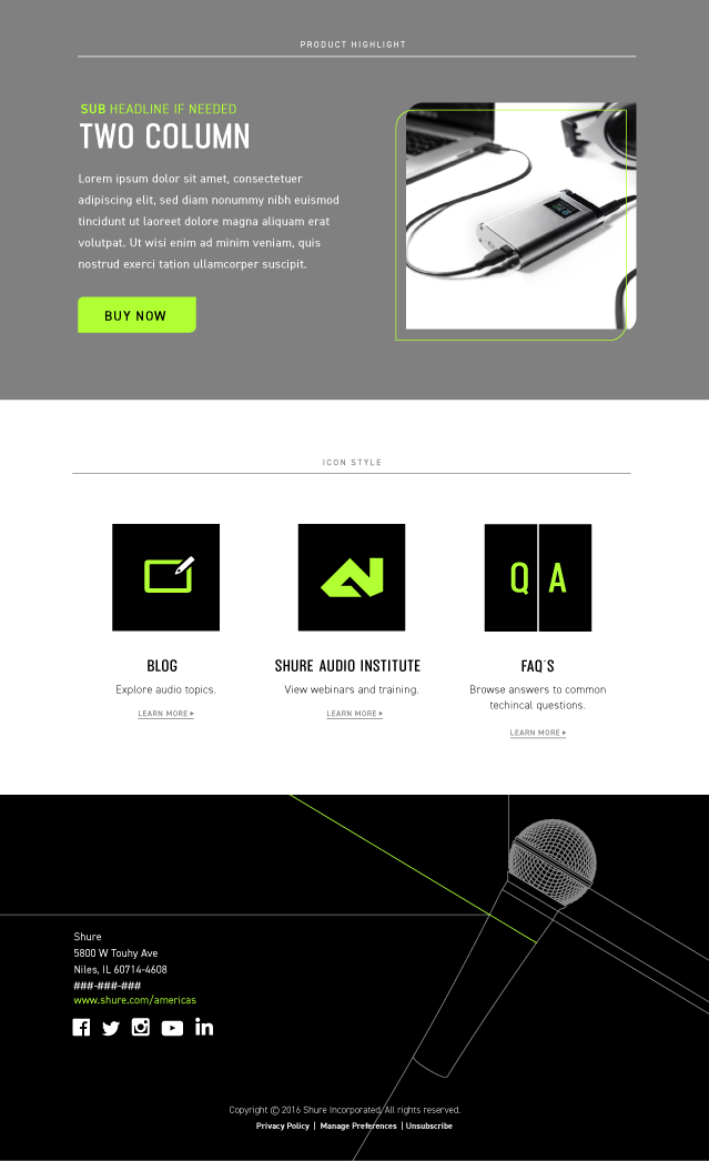 Shure Global Marketing Template Footer